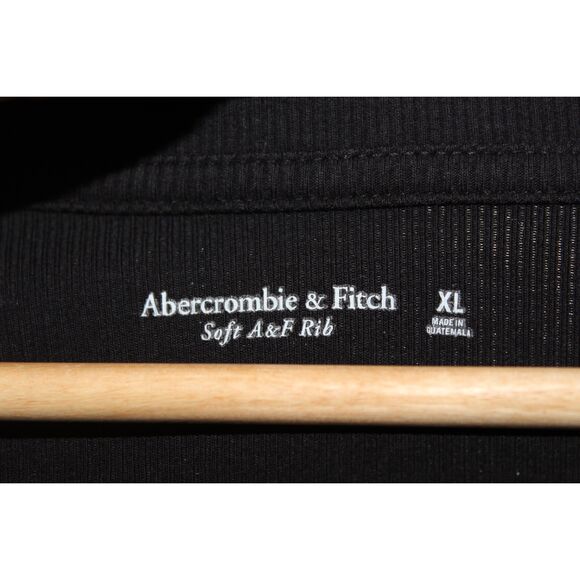 Womens Abercrombie & Fitch Soft AF Rib Black Long Sleeve V-Neck Bodysuit Size XL - Picture 3 of 6